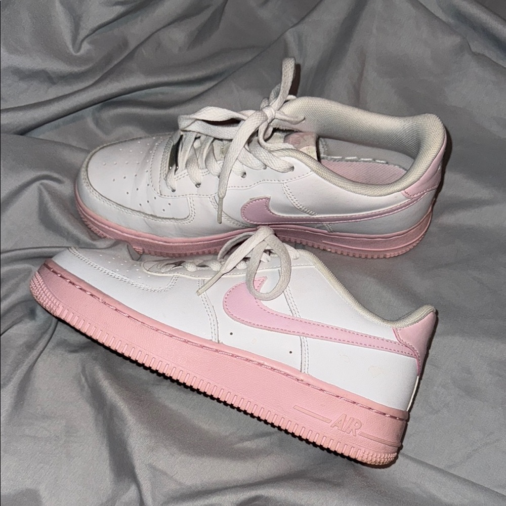 pink and white air force 1s